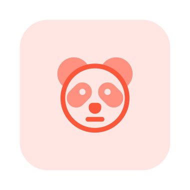 Tarafsız panda, düz ağızlı ifade ile emojiye bakar