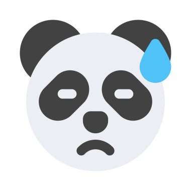 Panda soğuk terli üzgün yüz ifadesi