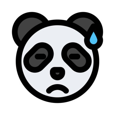 Panda soğuk terli üzgün yüz ifadesi