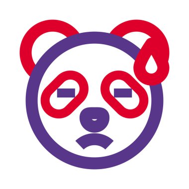 Panda soğuk terli üzgün yüz ifadesi