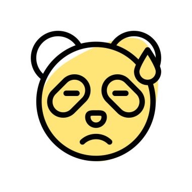 Panda soğuk terli üzgün yüz ifadesi