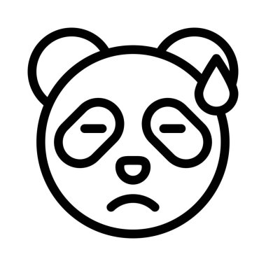 Panda soğuk terli üzgün yüz ifadesi