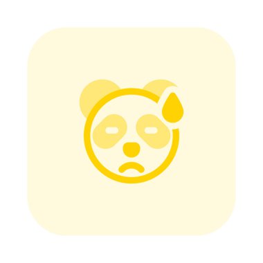 Panda soğuk terli üzgün yüz ifadesi