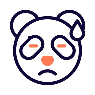 Panda soğuk terli üzgün yüz ifadesi
