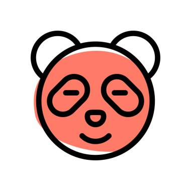 Gözleri kapalı gülümseyen panda simgesi