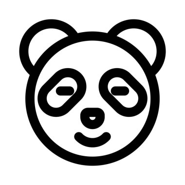 Gözleri kapalı gülümseyen panda simgesi