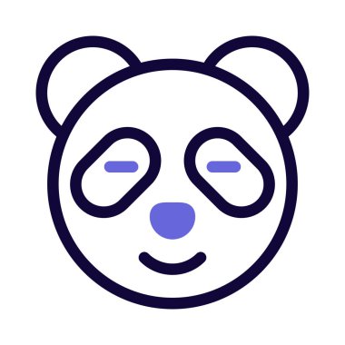 Gözleri kapalı gülümseyen panda simgesi