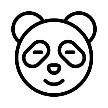 Gözleri kapalı gülümseyen panda simgesi