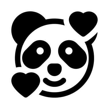 Yüzünde yüz ifadeleri olan gülen panda.