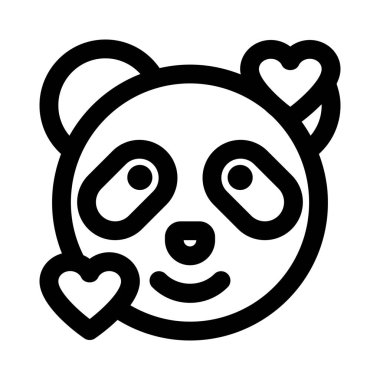 Yüzünde yüz ifadeleri olan gülen panda.