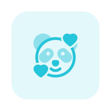 Yüzünde yüz ifadeleri olan gülen panda.