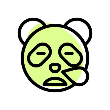 Panda burnundan ter damlıyor.