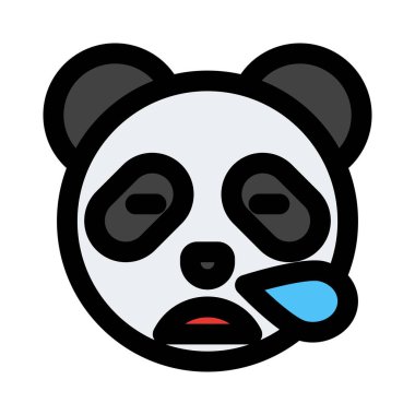 Panda burnundan ter damlıyor.