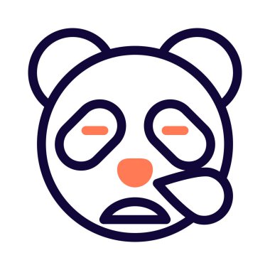 Panda burnundan ter damlıyor.