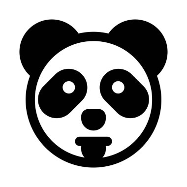 İnternette paylaşılmış dili açık komik bir panda.