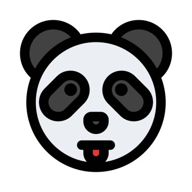 İnternette paylaşılmış dili açık komik bir panda.