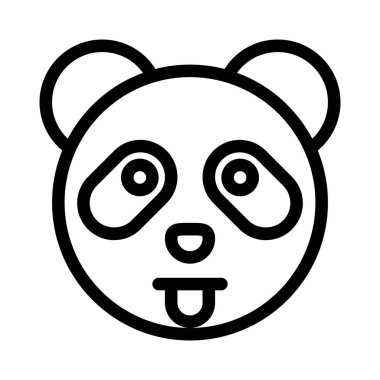 İnternette paylaşılmış dili açık komik bir panda.