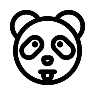 İnternette paylaşılmış dili açık komik bir panda.