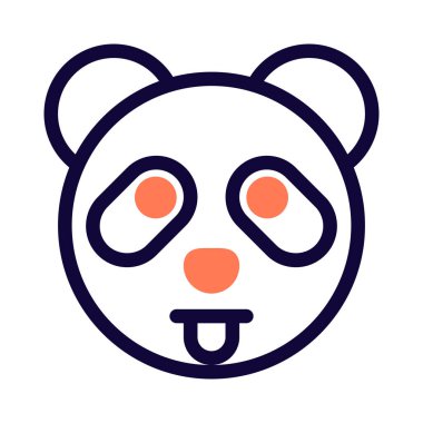 İnternette paylaşılmış dili açık komik bir panda.
