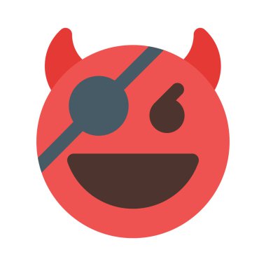 Korsan şeytan göz bandı ve boynuzları ile