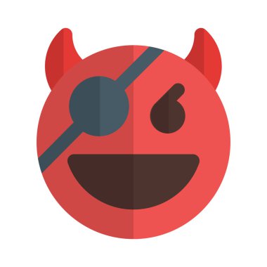 Korsan şeytan göz bandı ve boynuzları ile