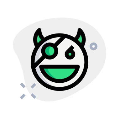 Korsan şeytan göz bandı ve boynuzları ile