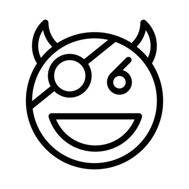 Korsan şeytan göz bandı ve boynuzları ile