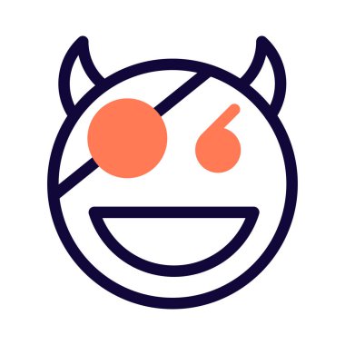 Korsan şeytan göz bandı ve boynuzları ile