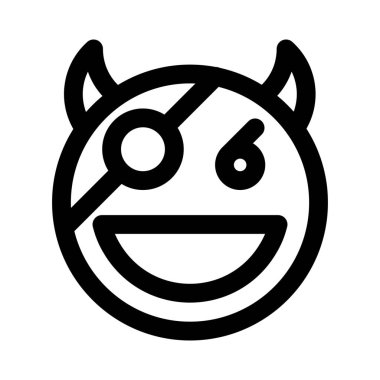 Korsan şeytan göz bandı ve boynuzları ile