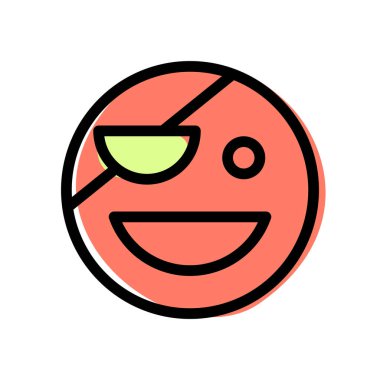 Gülümseyen bir göz bandı ile yüz ifadesi