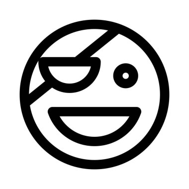 Gülümseyen bir göz bandı ile yüz ifadesi