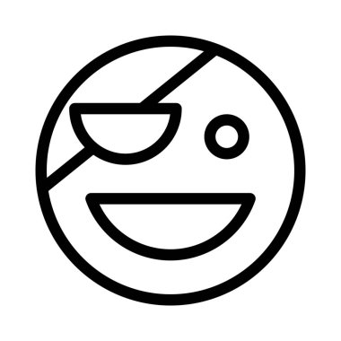 Gülümseyen bir göz bandı ile yüz ifadesi