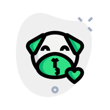 pug dog emoji kalp ile öpücük üfleme