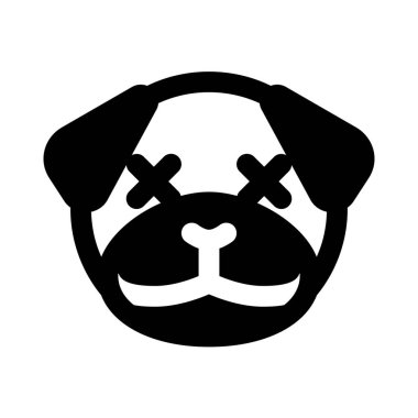 Tarafsız sahnede gözleri şaşı bir köpek.