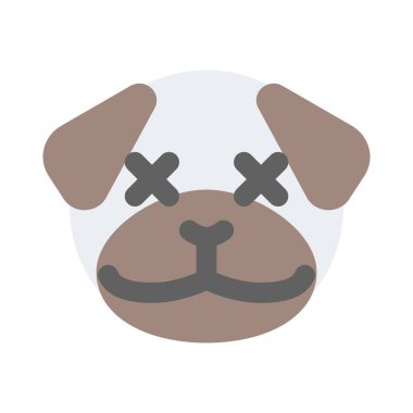 Tarafsız sahnede gözleri şaşı bir köpek.