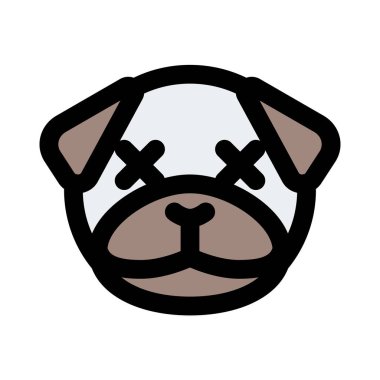 Tarafsız sahnede gözleri şaşı bir köpek.