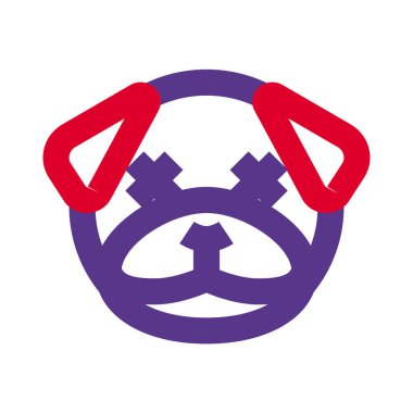 Tarafsız sahnede gözleri şaşı bir köpek.