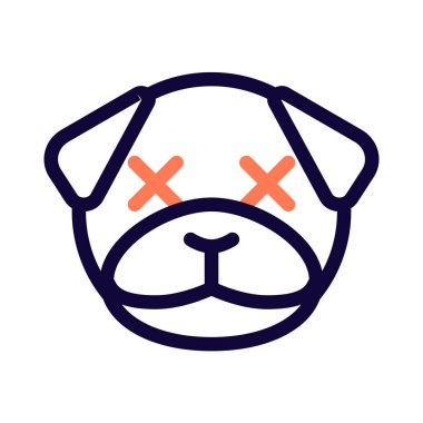 Tarafsız sahnede gözleri şaşı bir köpek.