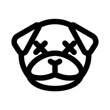 Tarafsız sahnede gözleri şaşı bir köpek.