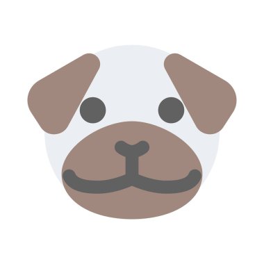 Pue pug dog ve kısa ağızlı emoji.