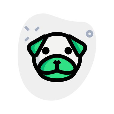 Pue pug dog ve kısa ağızlı emoji.