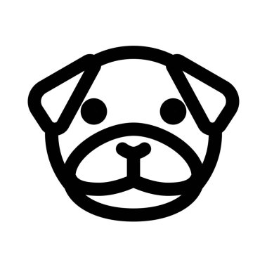 Pue pug dog ve kısa ağızlı emoji.