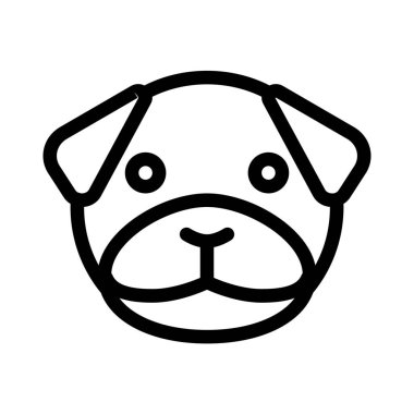 Pue pug dog ve kısa ağızlı emoji.