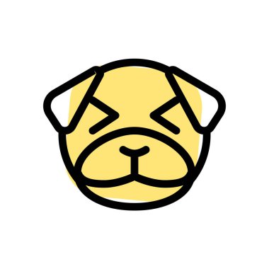 pug dog aynı anda sırıtıyor ve şaşı bakıyor