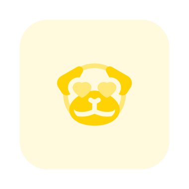 Romantik mutlu pug dog aşık kalp gözleri emoji