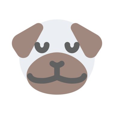 İzole bir yerde düşünceli pug köpek ifadesi