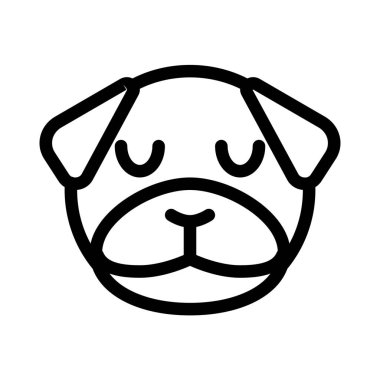 İzole bir yerde düşünceli pug köpek ifadesi