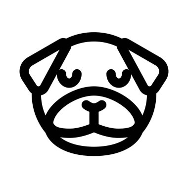 İzole bir yerde düşünceli pug köpek ifadesi