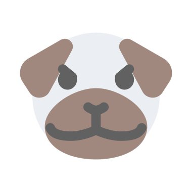 pug dog somurtuyor yüz ifadesi simgesi kuryede paylaşıldı