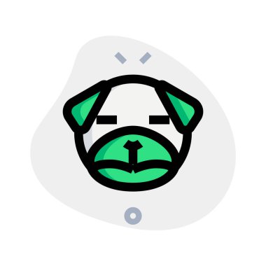 Tarafsız köpek suratı, gözleri kapalı emoji.